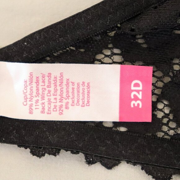 No Boundaries Lace Frame T-Shirt Bra, Black, 32D - Picture 5 of 6